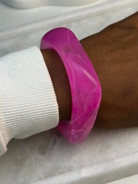 Pink Rectangle Jade Bracelet